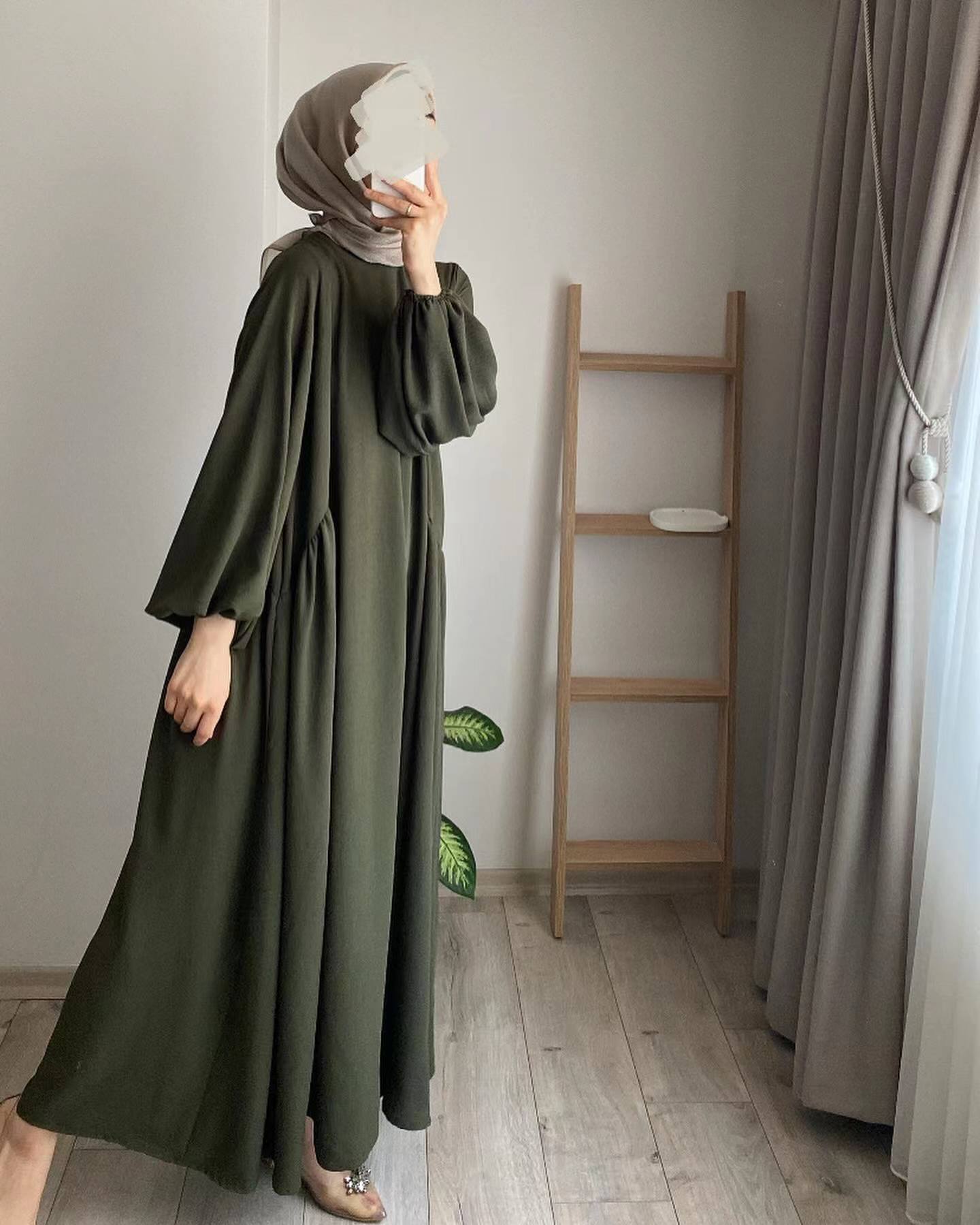 Women's Muslim Wear Solid Color Elegant Fashion Loose Dresses