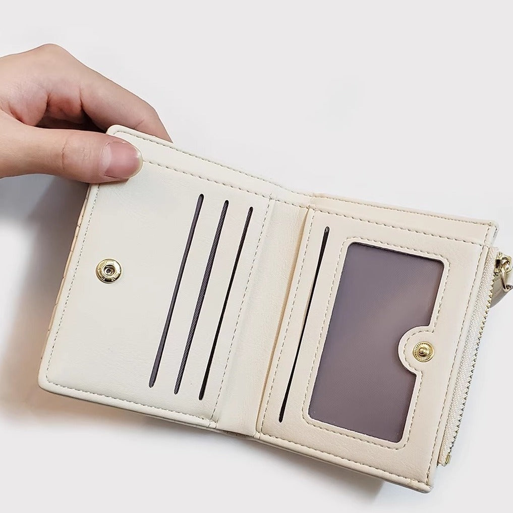 Women's Cream Style Classic Short Fashion Two Ladies Wallets