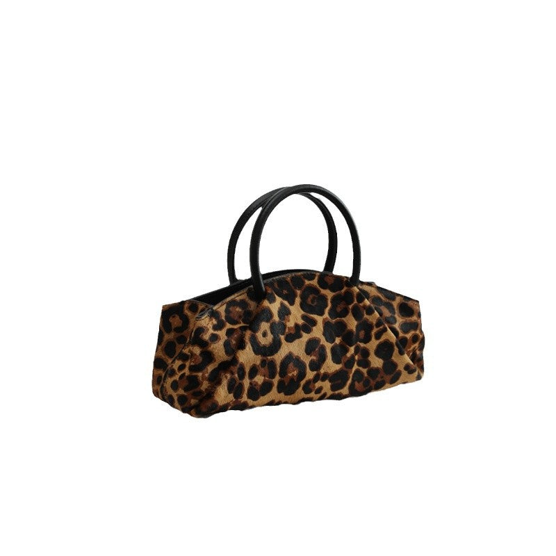 Horsehair Pleated Portable Box Oblique Cloud Bags