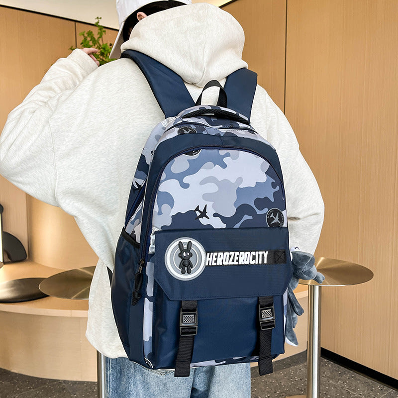 Large Capacity Camouflage Junior High Leisure Middle School Students' Schoolbags