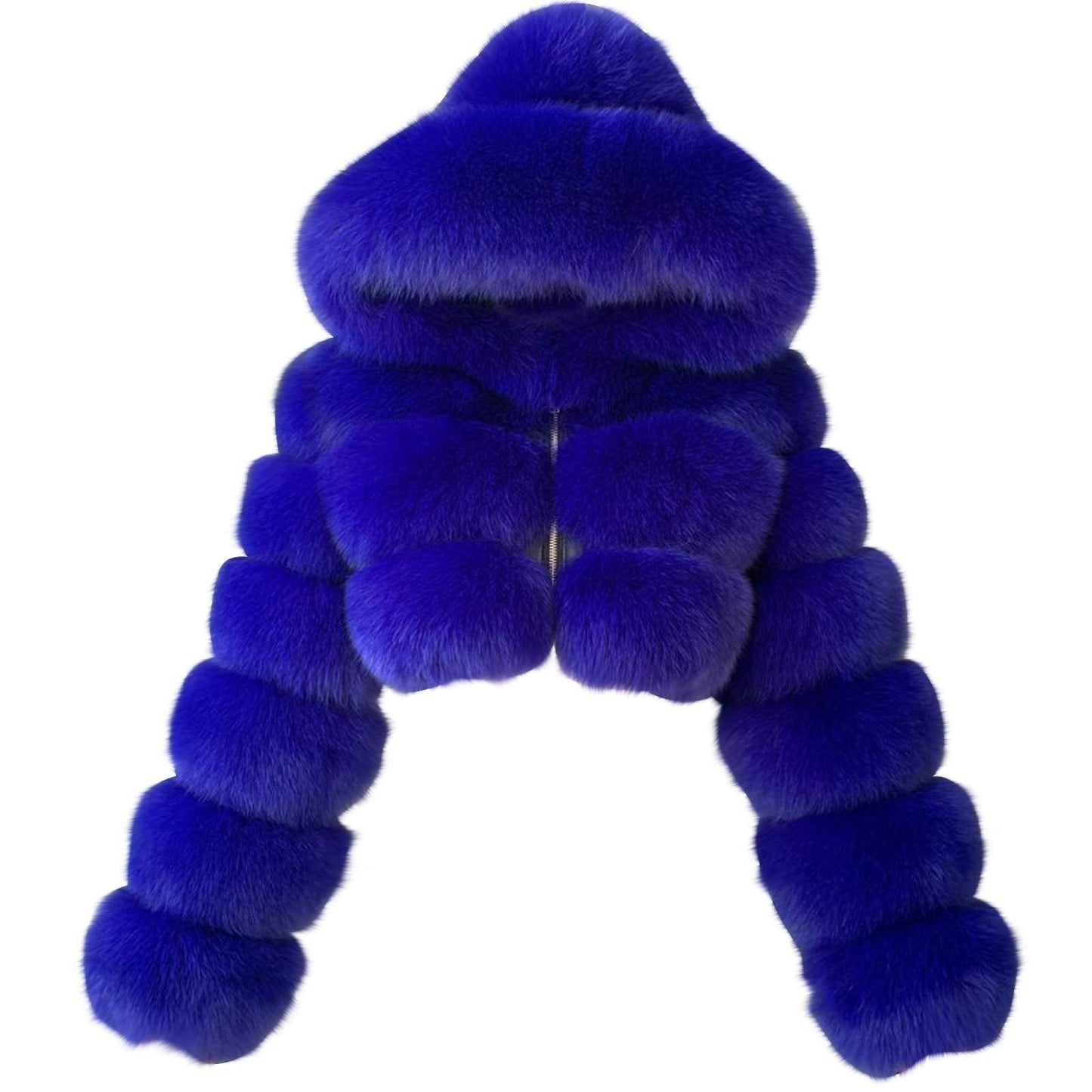 Women's Fox Fur Stitching Hooded Fashion Coats