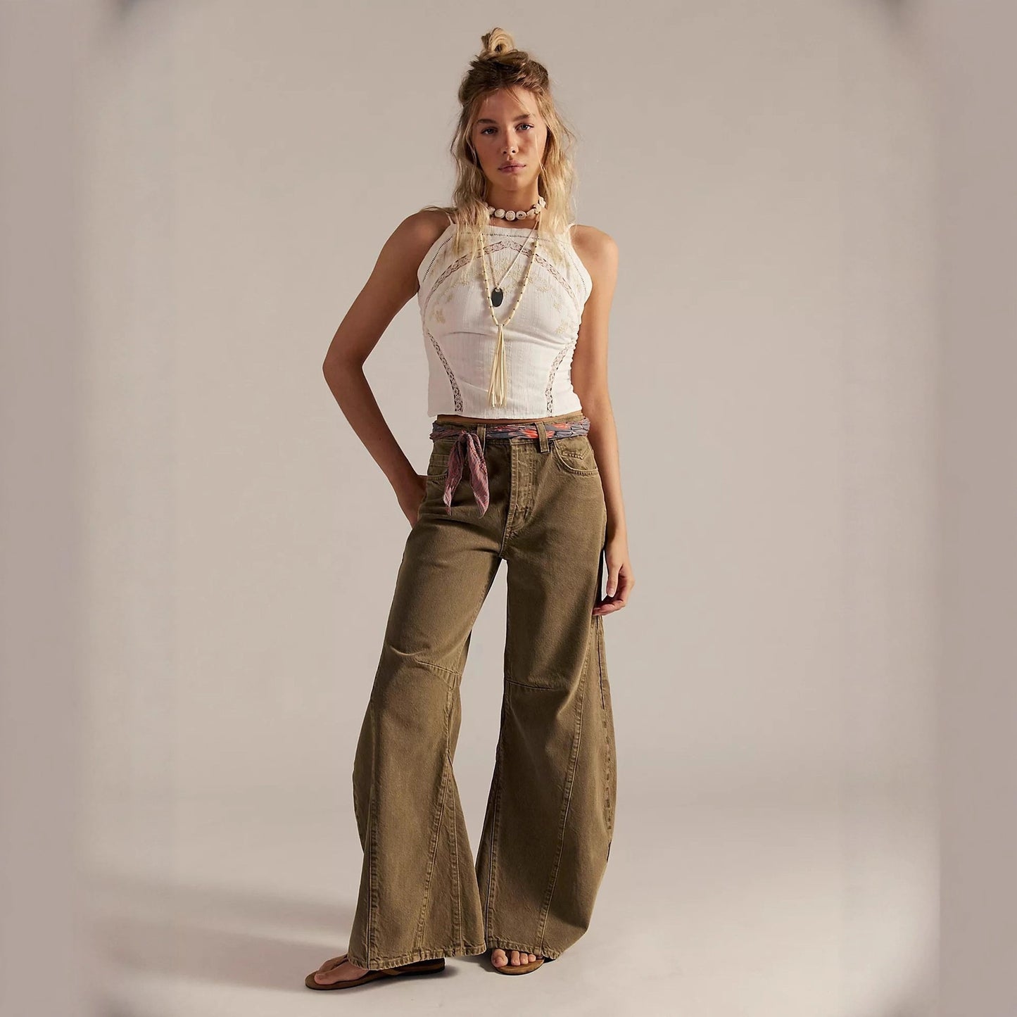 Women's Autumn Retro High Waist Wide Leg Jeans