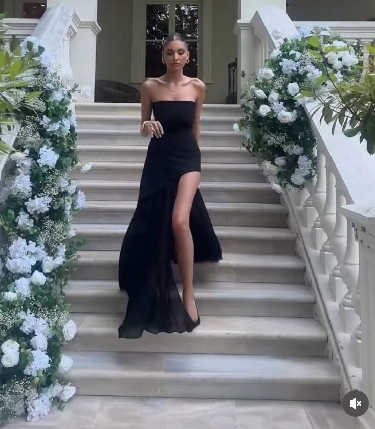 Tube Solid Color Long Dress With Dresses