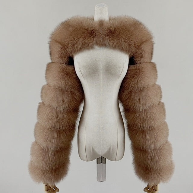 Women's Fur Fox Fashion Faux Shawl Coats