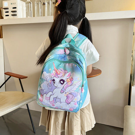 Children's Lightweight Cartoon Cute Unicorn Spine Protection Backpacks