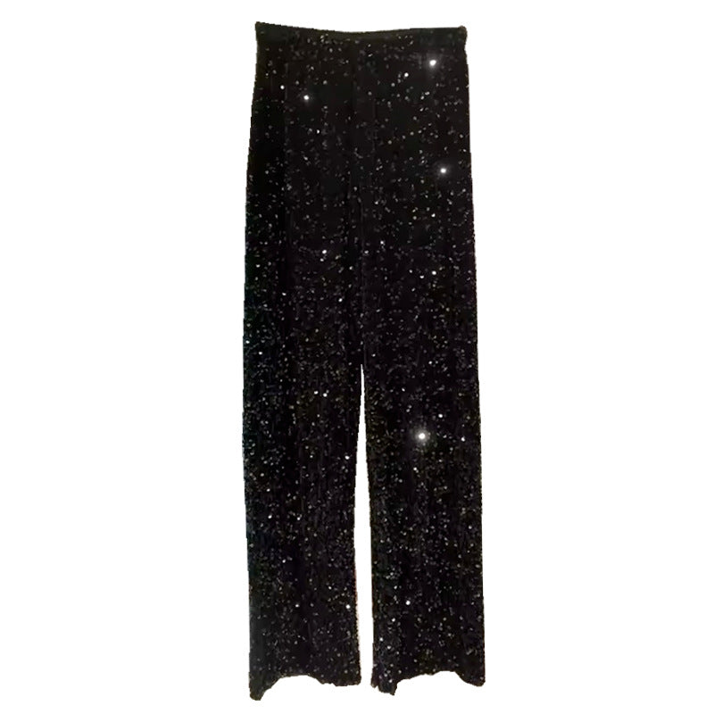 Women's Veet Sequined Large Long Leg Draping Pants