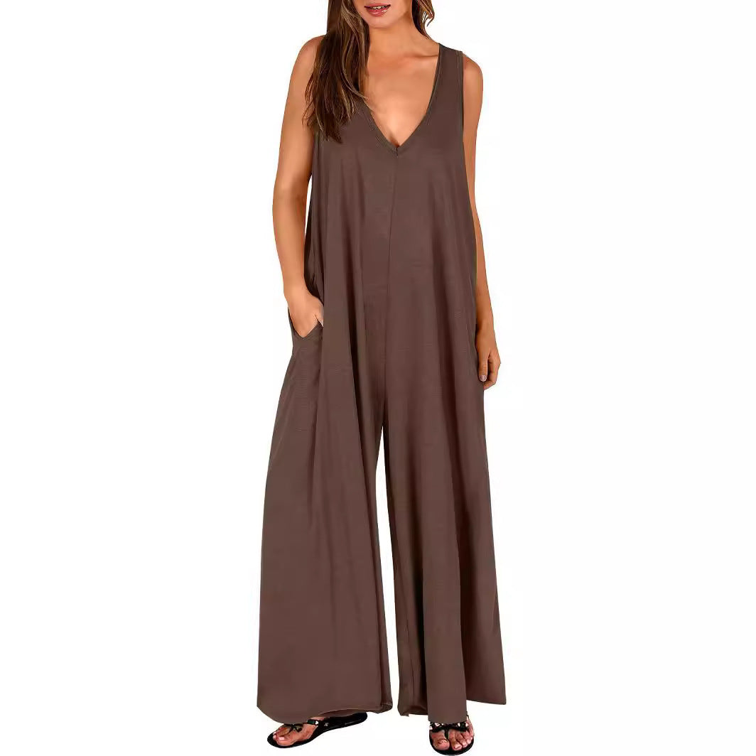 Women's Summer Fresh Casual Pocket Thin Jumpsuits