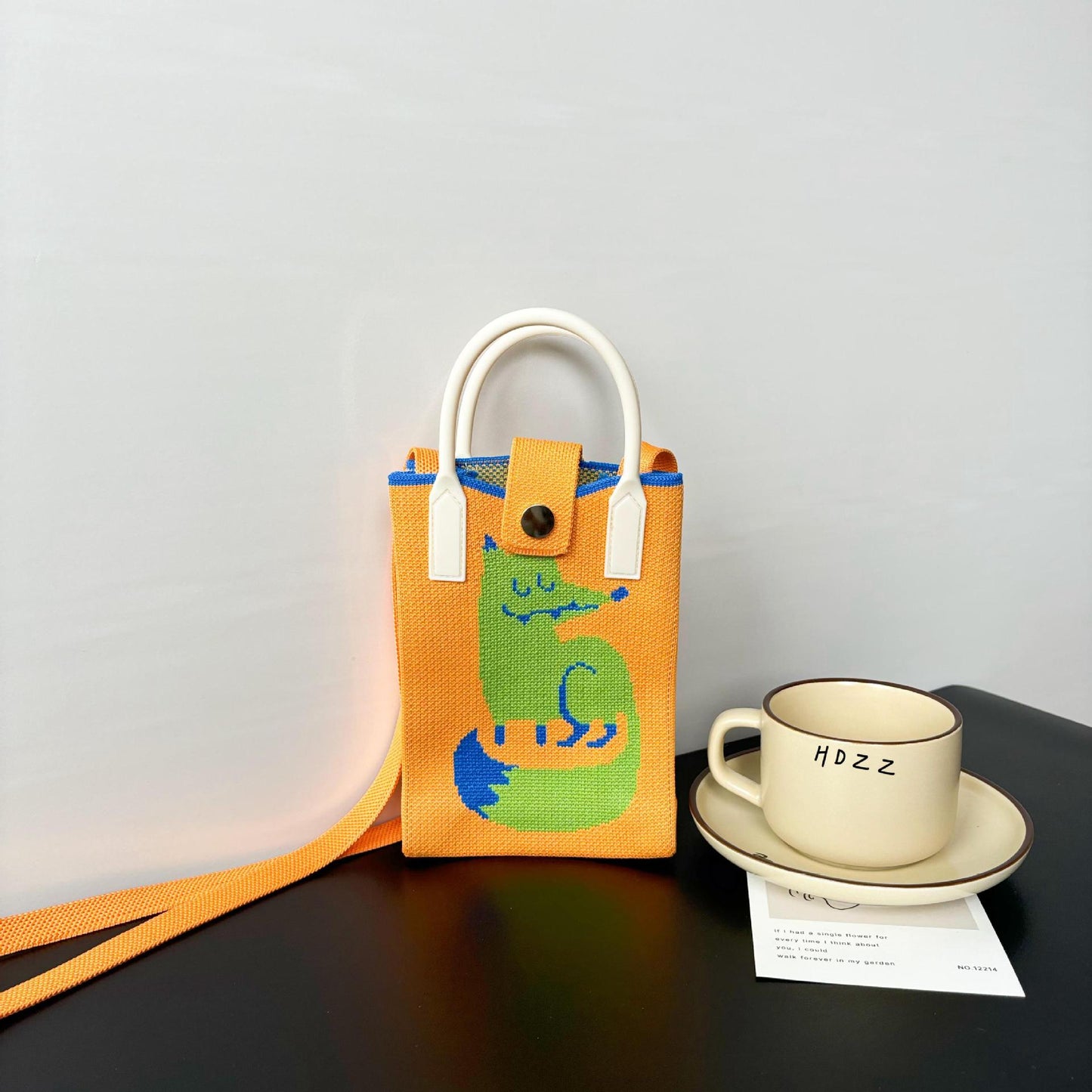 High Sense Mobile Cartoon Knitted Dopamine Bags