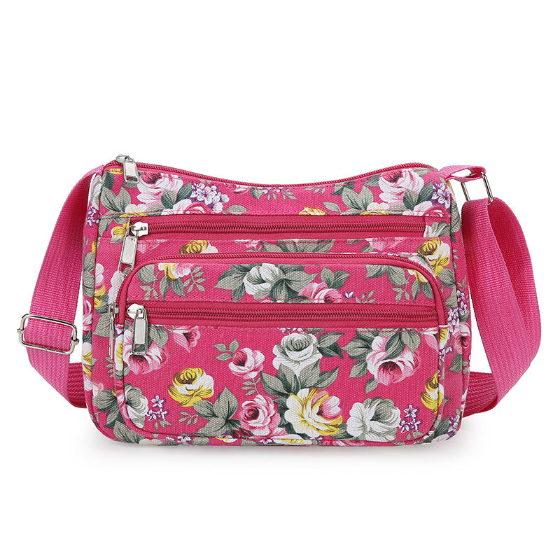 Women's Canvas Printing Mother Large Capacity Leisure Crossbody Bags