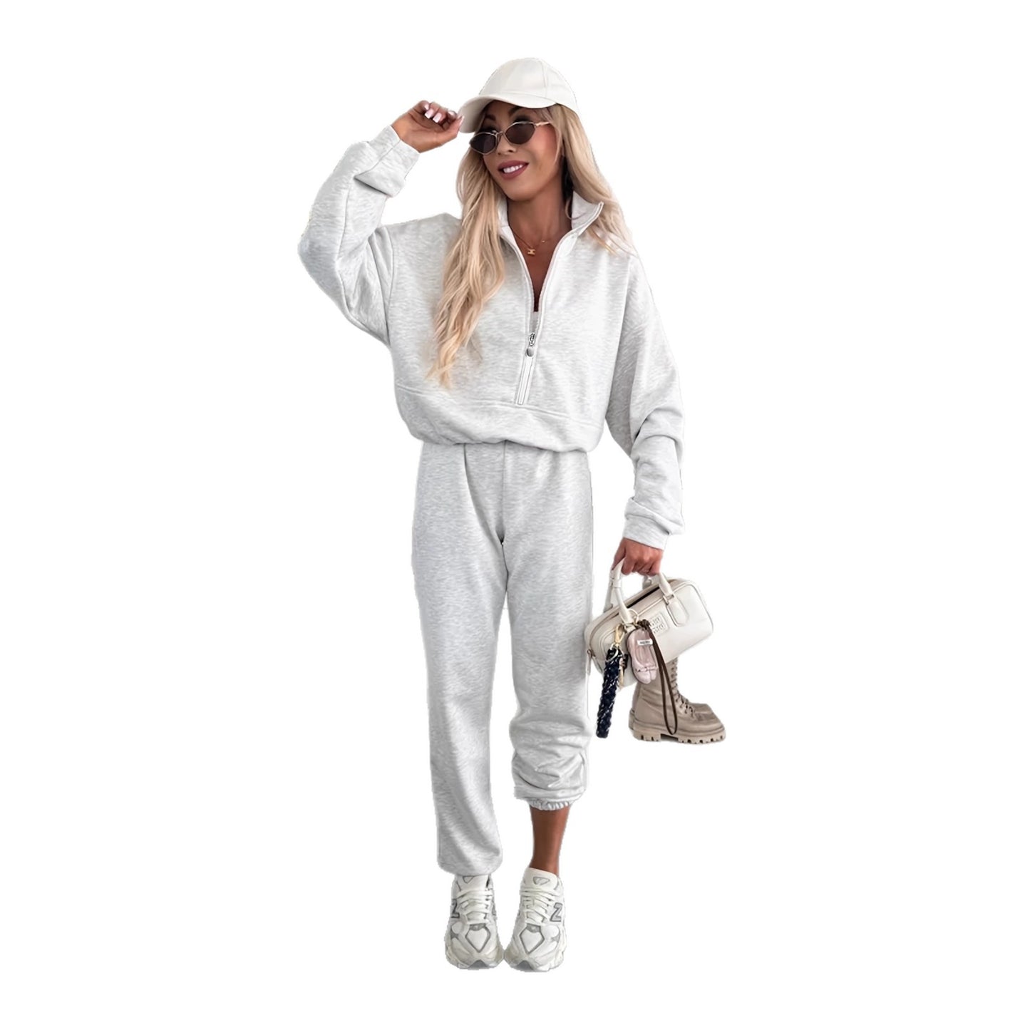 New Women's Spring Sweatshirt Ankle Banded Pants