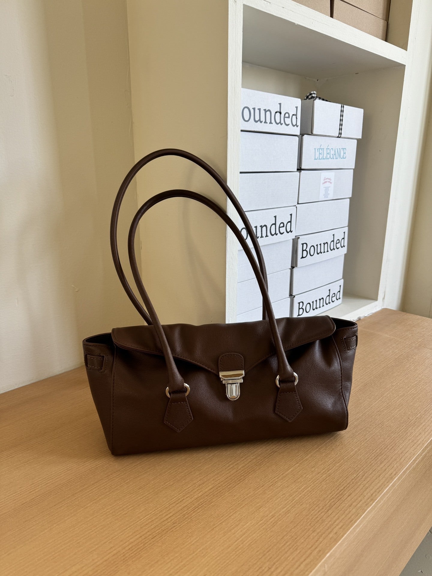 Women's Genuine Leather Niche Boston Bowling Armpit Bags