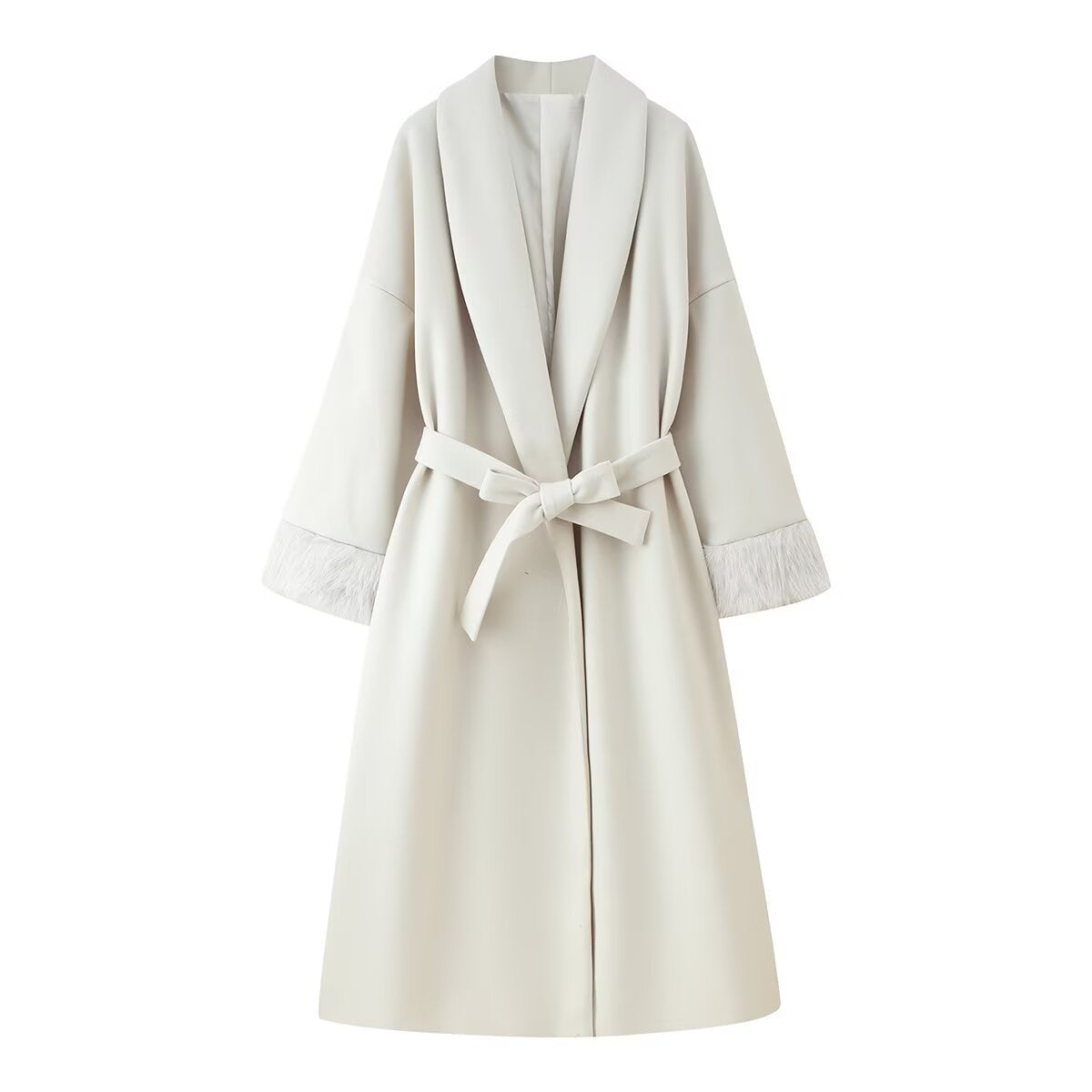Women's Pretty Wool Cuff Long Woolen Coats