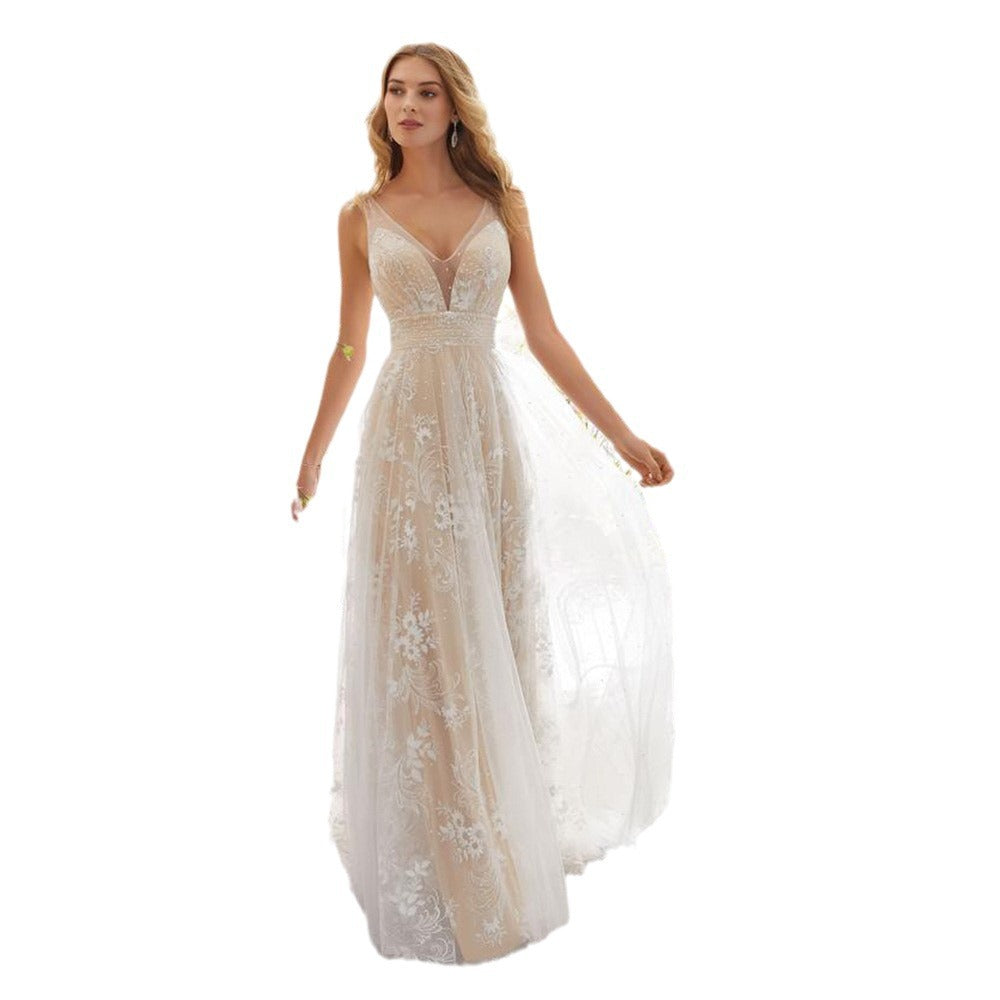Unique Dress Sexy Fashion Sleeveless Lace Wedding Dresses