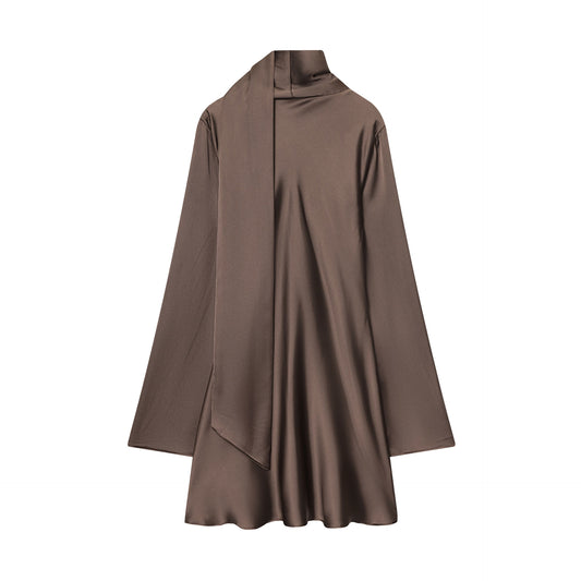 Women's Fashionable Silk Satin Scarf Commuter Elegant Dresses