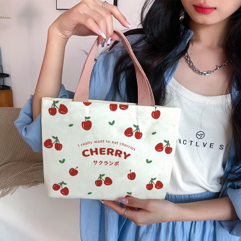 Women's Cute Cartoon Canvas Tutorial Lunch Size Handbags