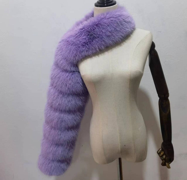 Women's Fur Fox Shawl Imitation Long Sleeve Coats