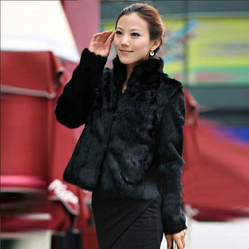 Women's Pure White Stand Collar Korean Fashion Coats