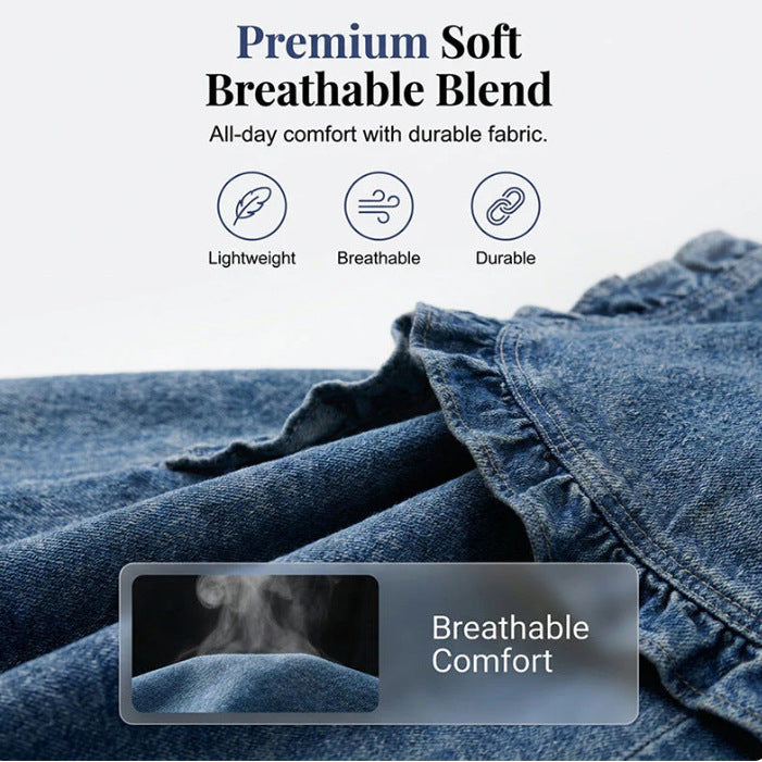 Women's Summer Ruffled Denim Long Sleeve Women's Vest