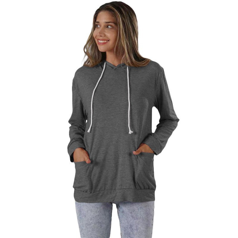 Women's Street Pocket Long Sleeve Sweatshirt Sports Women's Sweater, Sweater