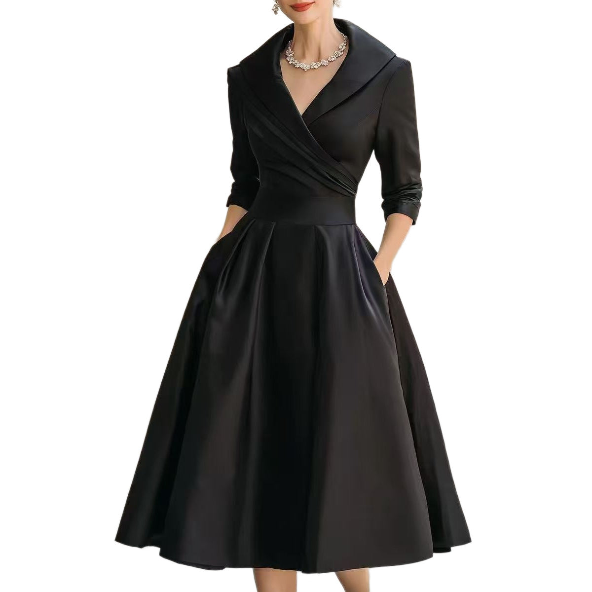 Hepburn Style Large Hem Dress Slimming Blazers