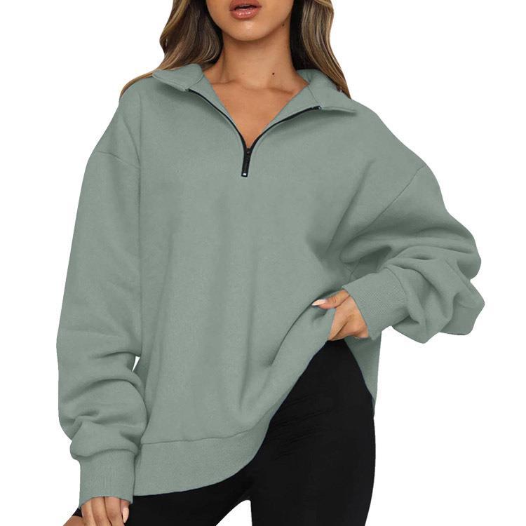 Women's Casual Half Zipper Pullover Long Sleeve Women's Sweater, Sweater