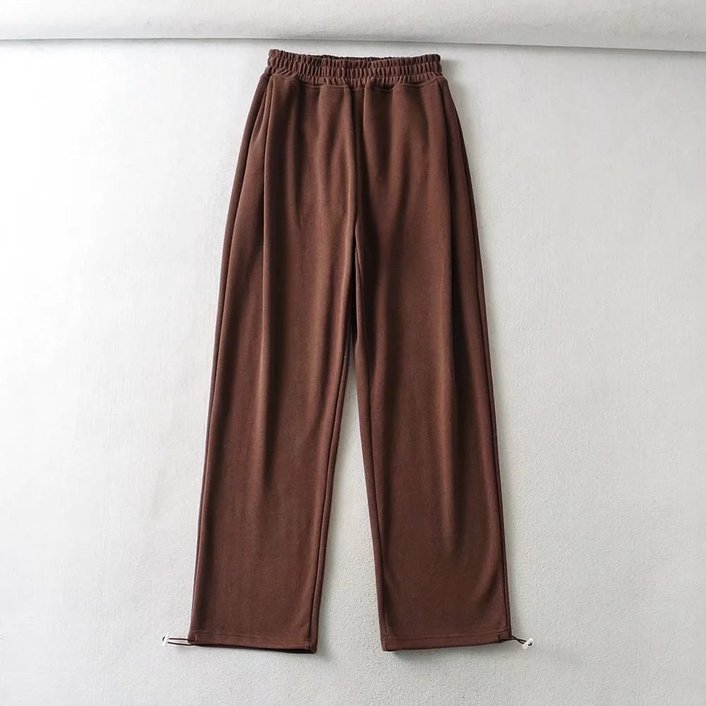 Women's Fashion Autumn Elastic High Waist Two-way Pants