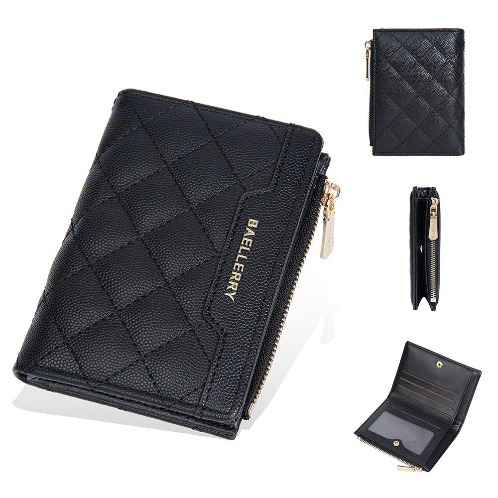 Women's Warm Color Short Snap Button Zipper Ladies Wallets