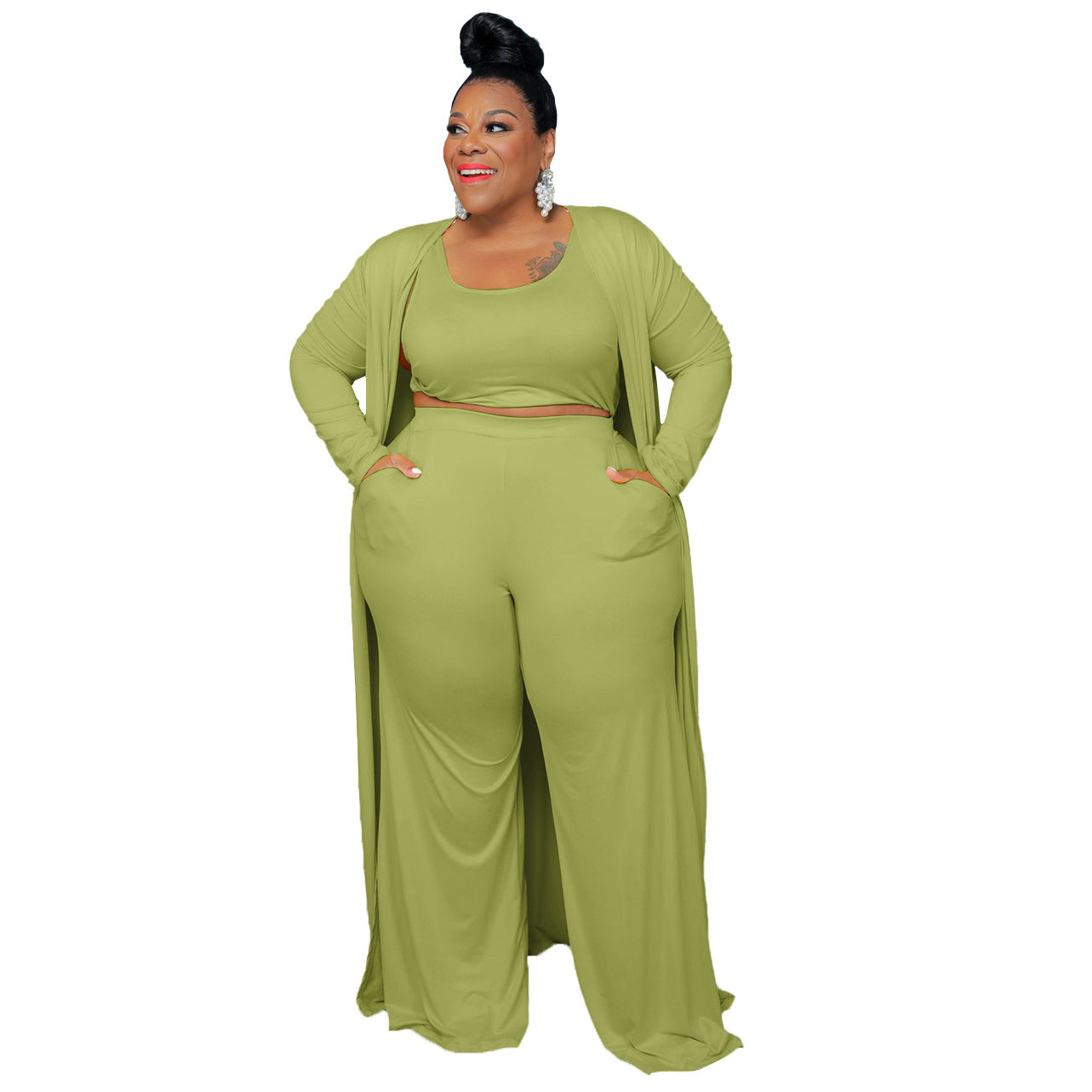 Women's Casual Fashion Sports Home Robe Three-piece Suits