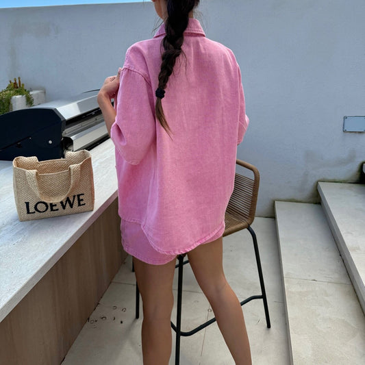 Women's Summer Casual Loose Sleeves Shirt Denim Suits