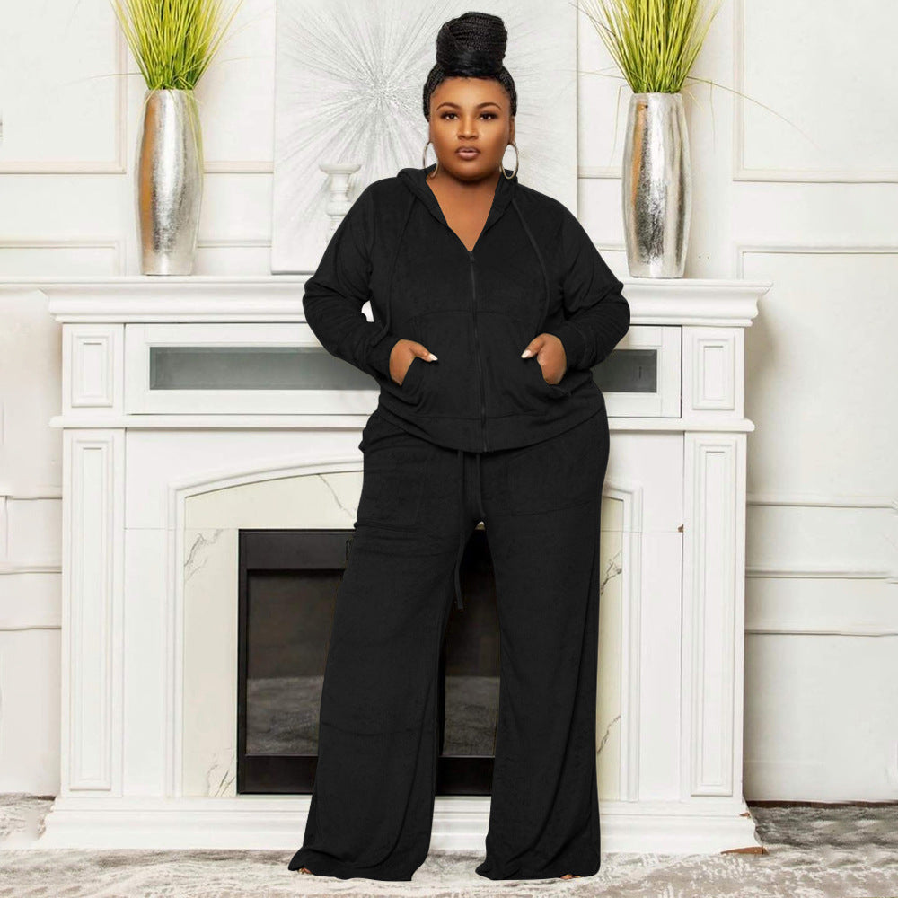 Women's Solid Color Casual High Waist Wide Leg Suits