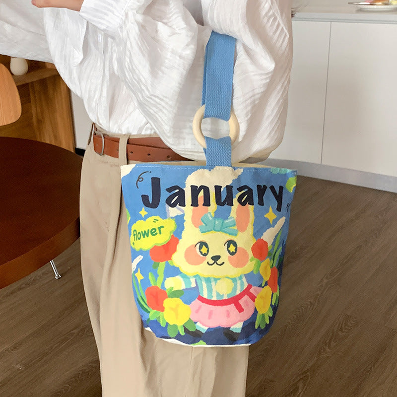 Korean Style Commuter Canvas Cute Cloth Handbags