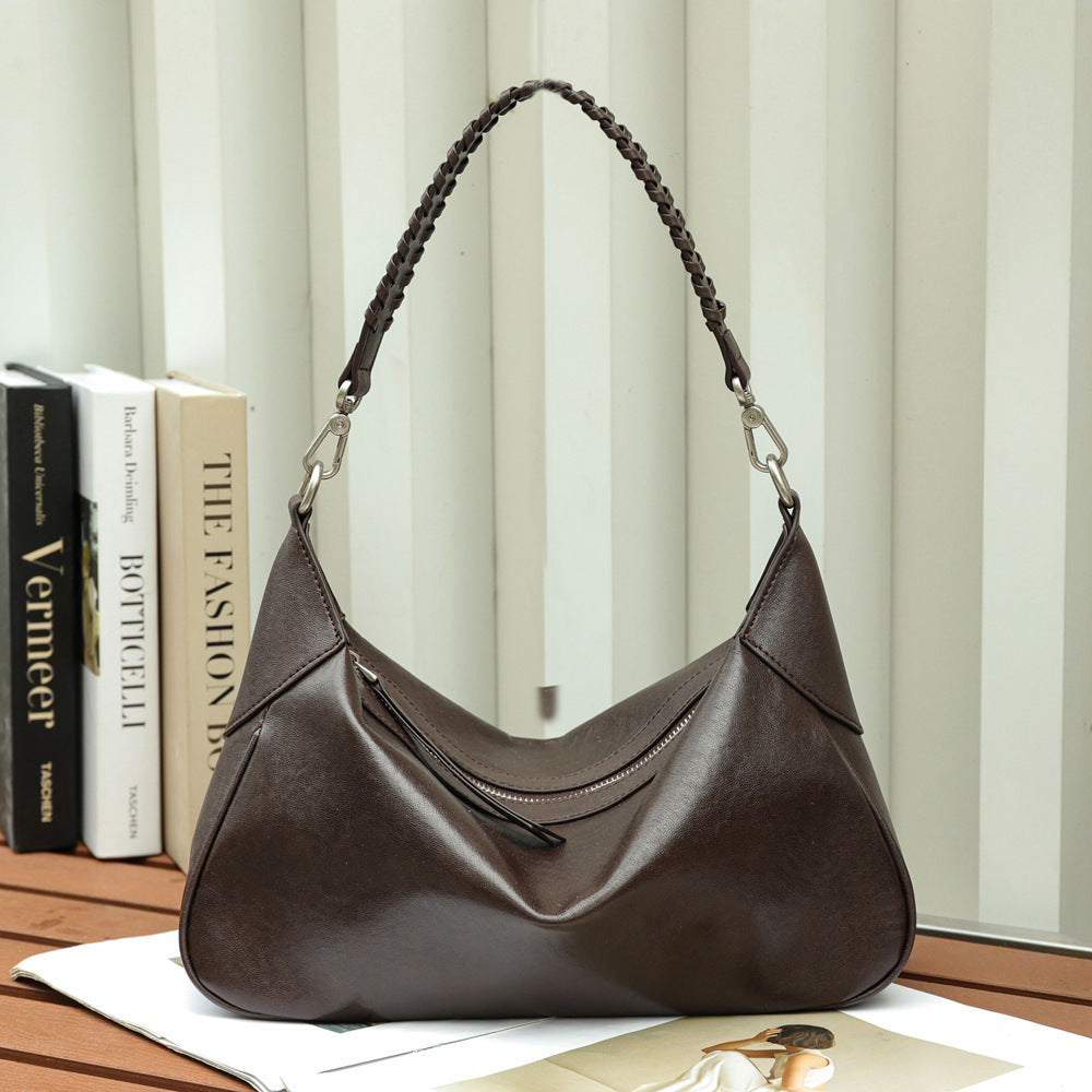 Women's Retro Crystal Vegetable Tanning Leather Genuine Bags