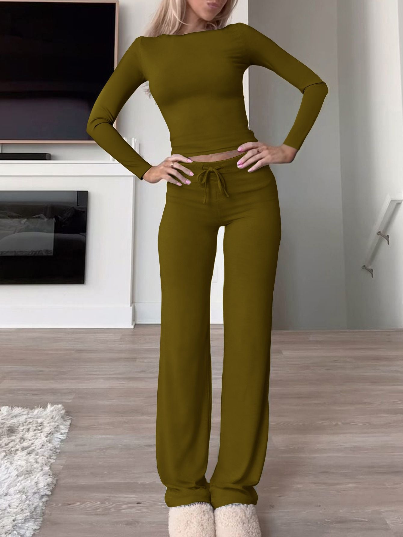Women's Sports Yoga Long Sleeve T-shirt Solid Suits