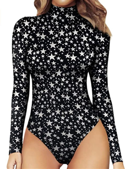 Women's Casual Bottoming Long Sleeve Tight Leopard Women's Jumpsuit/clothing