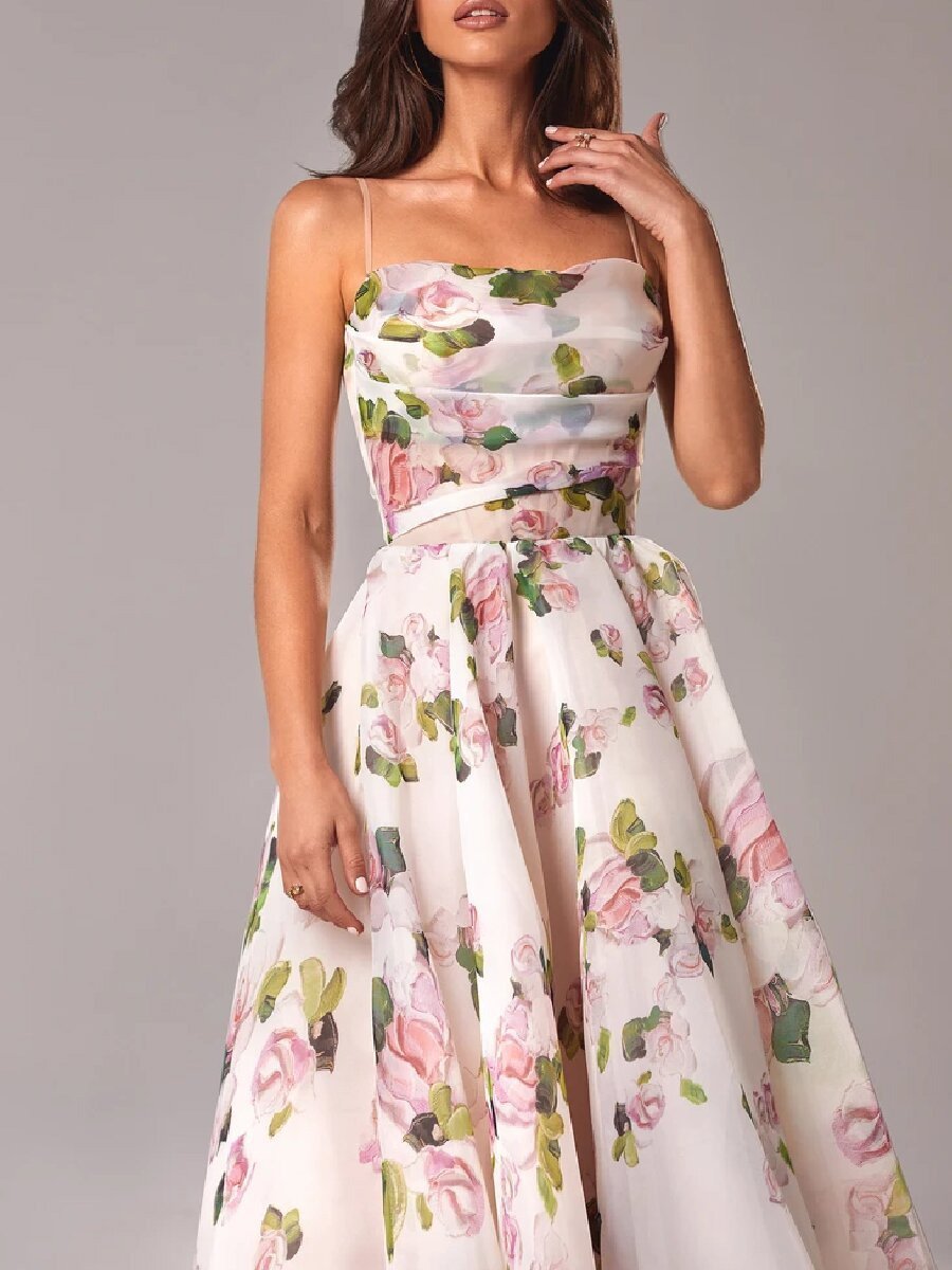 Women's Summer Tube Sleeveless Printed Large Swing Tops