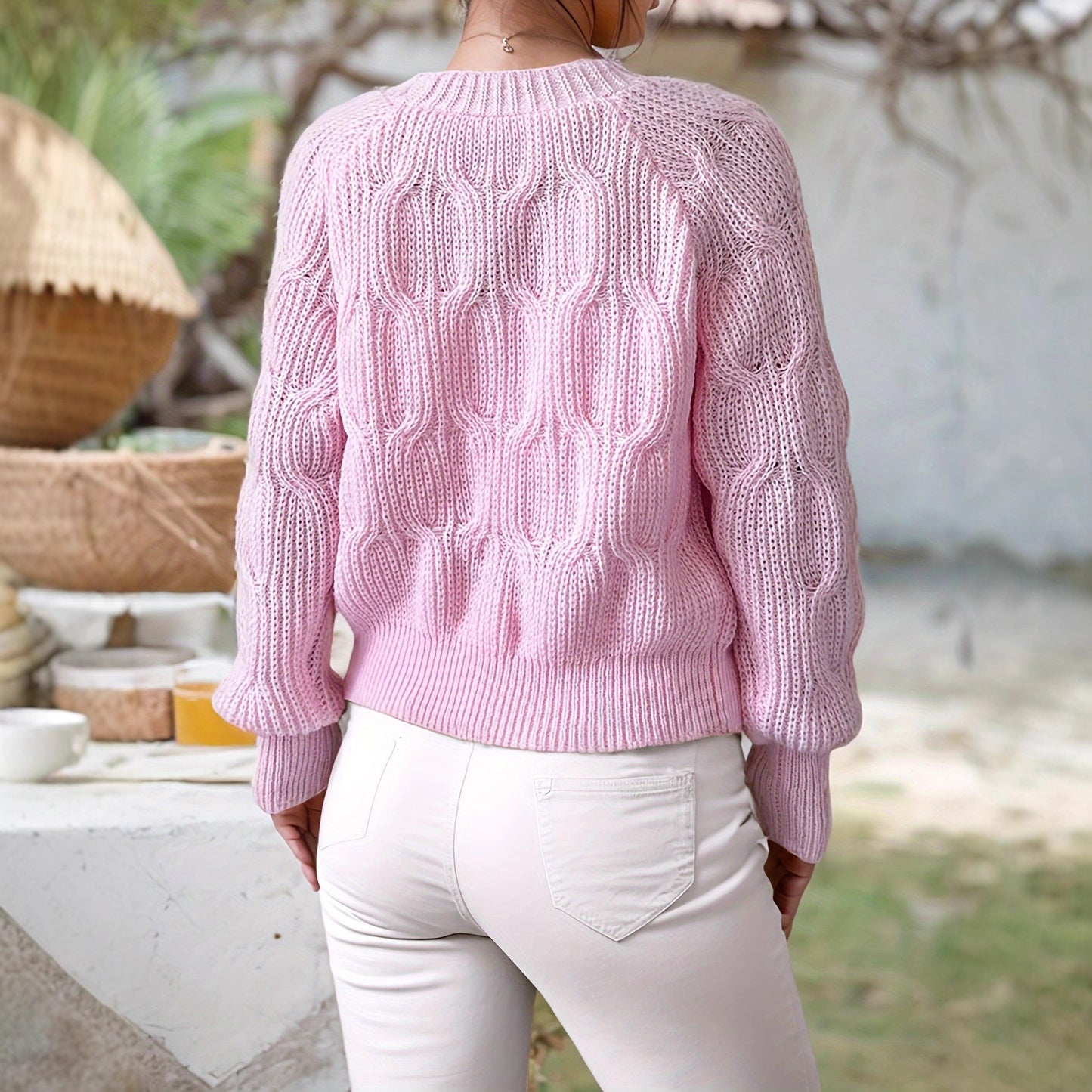 Women's Solid Color Long-sleeved Bowknot Knitted Coats
