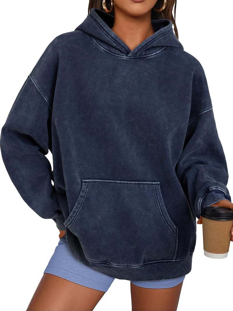 Women's & Men's & Heavy Washed Distressed Hoodie Casual Loose Sweaters