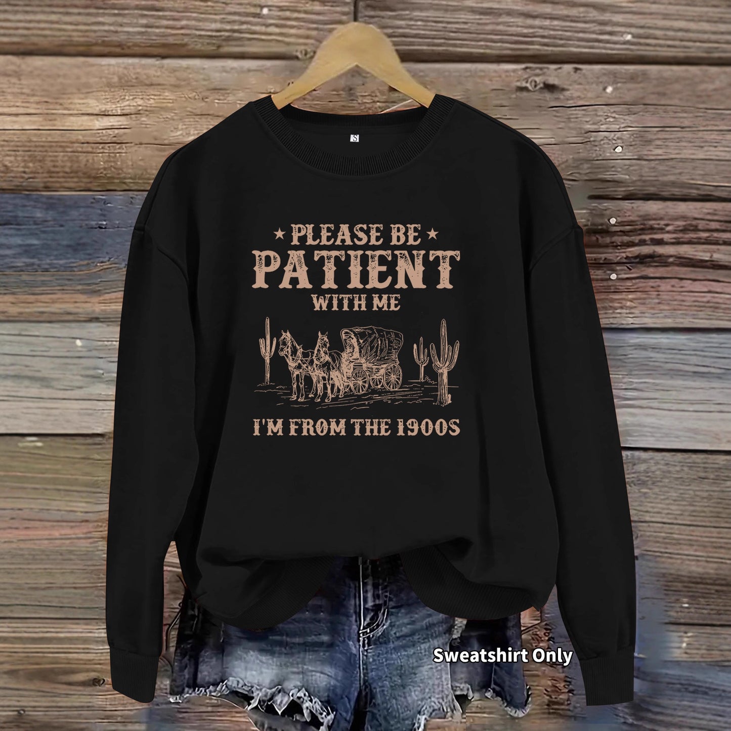Women's Casual Long-sleeved Round Neck Western Landscape Printing Pullover Women's Sweater, Sweater