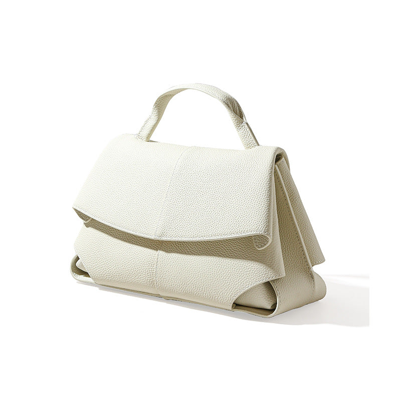 Women's Leather Cowhide Simple Style Commuter Push Handbags