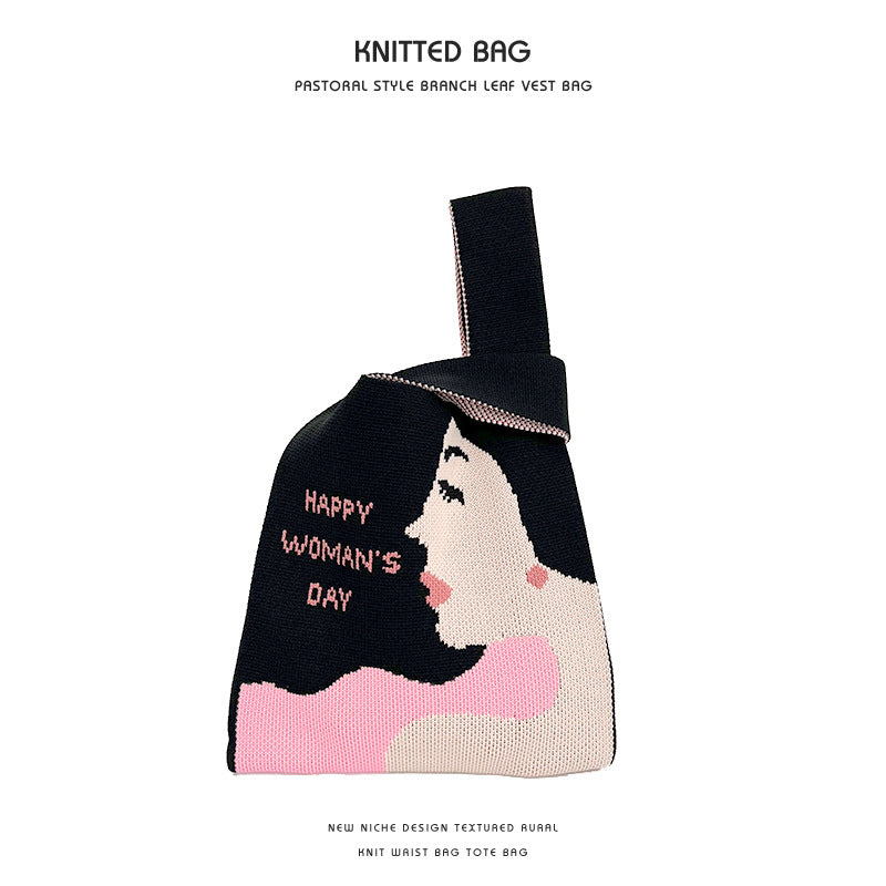 Women's Knitted Vest Versatile Large Capacity Commuter Handbags