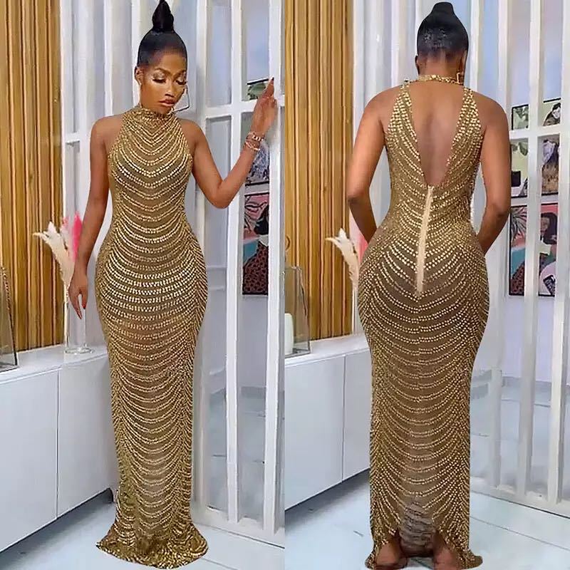 Women's Dress Spring Elegant Rhinestone Banquet Temperament Dresses