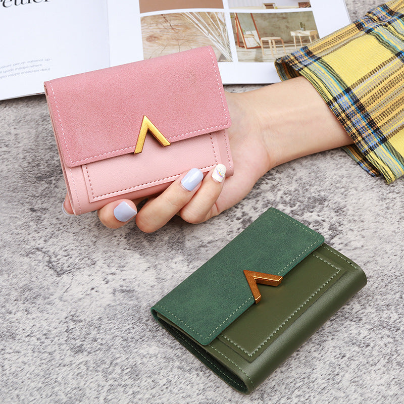 Women's Korean Style Tri Fold Short Vintage Ladies Wallets
