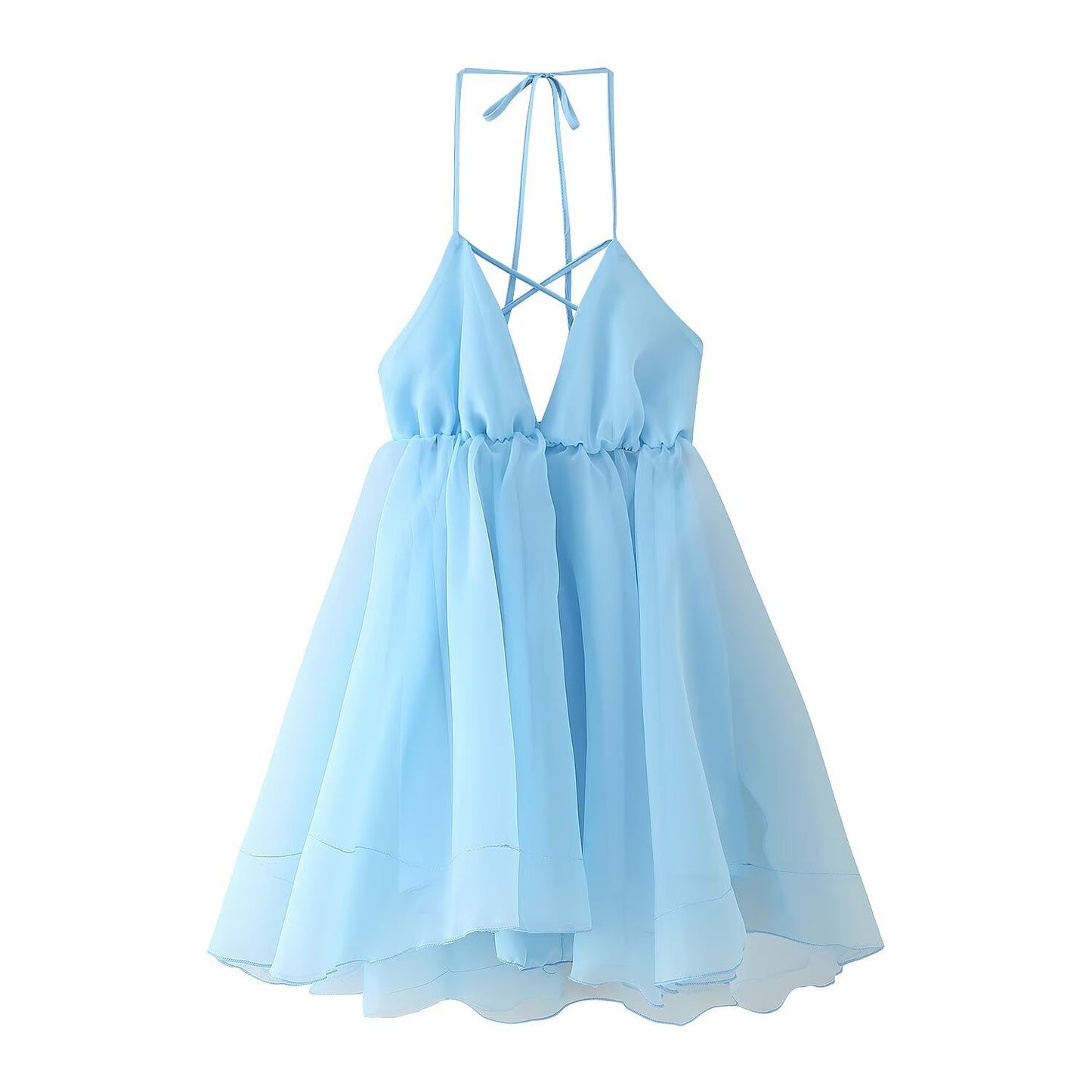 Women's French Style Vacation Bare Back Strap Dresses