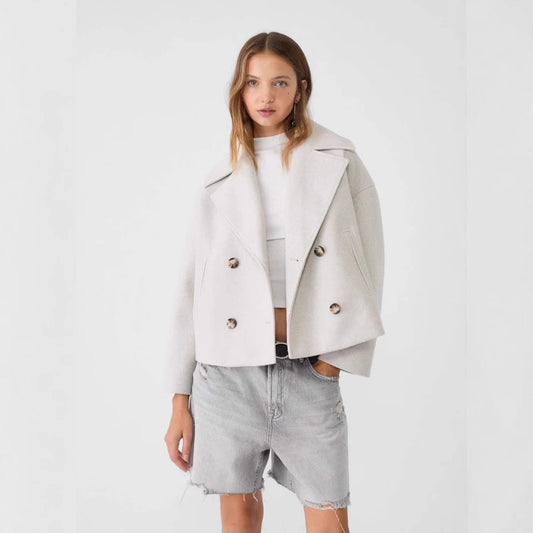 Women's Casual Small Woolen Long Sleeve Lapel Blazers