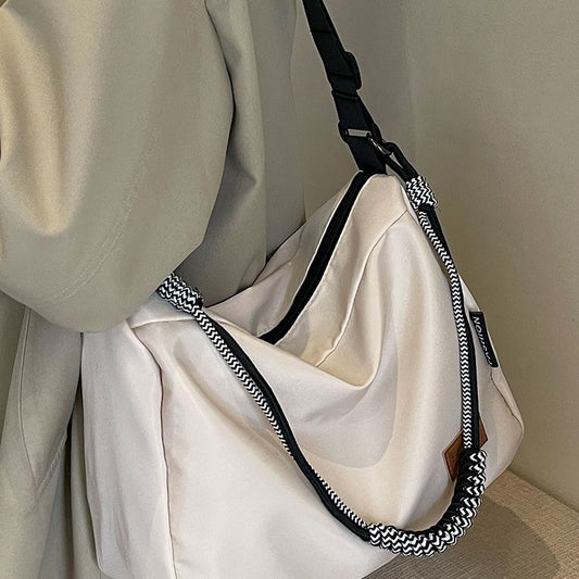 Large Capacity Fashionable Versatile College Canvas Crossbody Bags