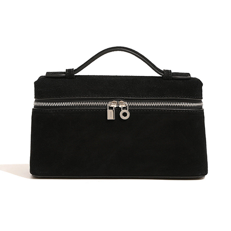 Creative Layer Cowhide Lunch Box Suede Bags