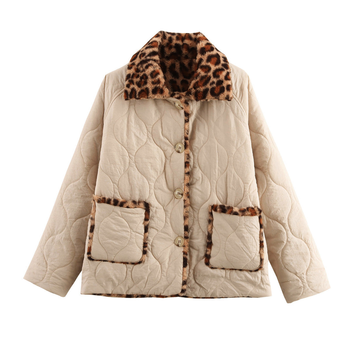 Women's Street Fashion Polo Collar Double-sided Quilted Jackets