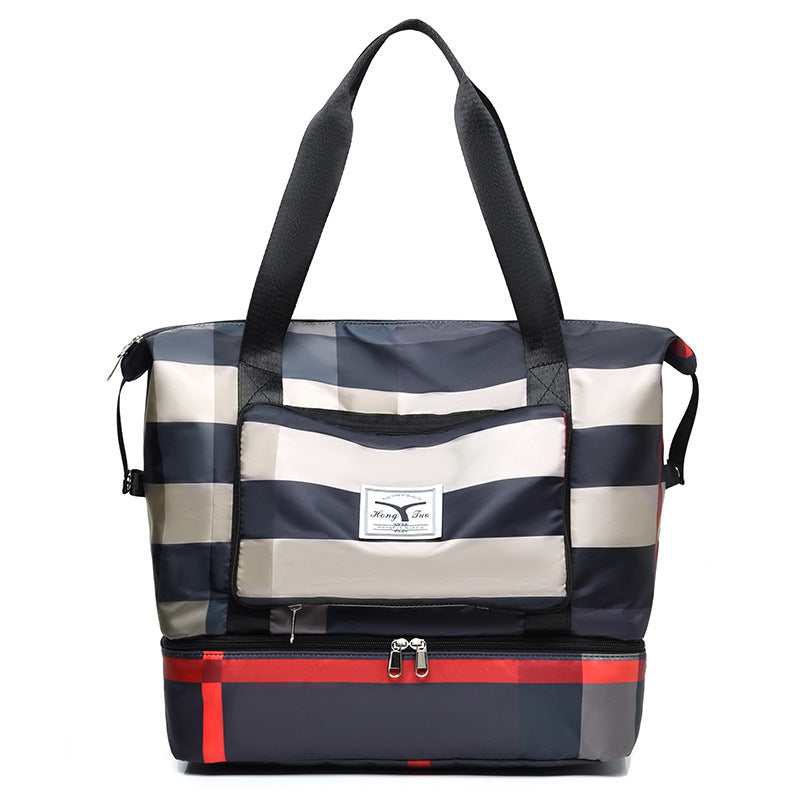 Foldable Plaid Fashion Large Capacity Trip Travel Bags