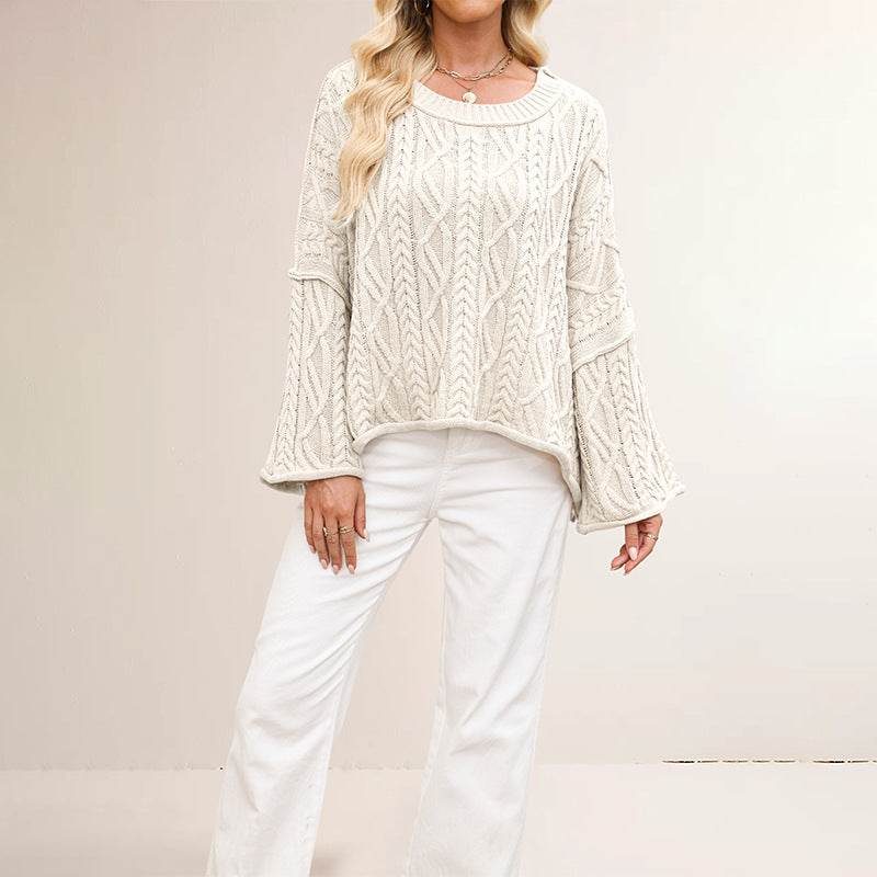 Women's Classy Cable Loose-fitting Solid Color Sweaters