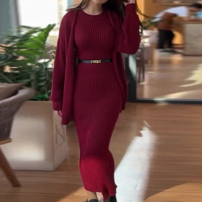 Elegant High-grade Shawl Knitted Comfortable Round Suits